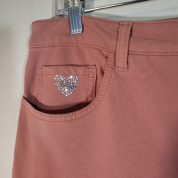 Dream Jeannes by Quacker Factory Women's Stretch Jeans Size 14 Tall Salmon Pink - Picture 2 of 11